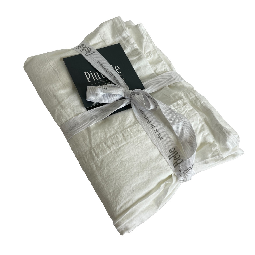 PiuBelle White 2 Standard Pillowcase White Cotton Set 21" x 32"